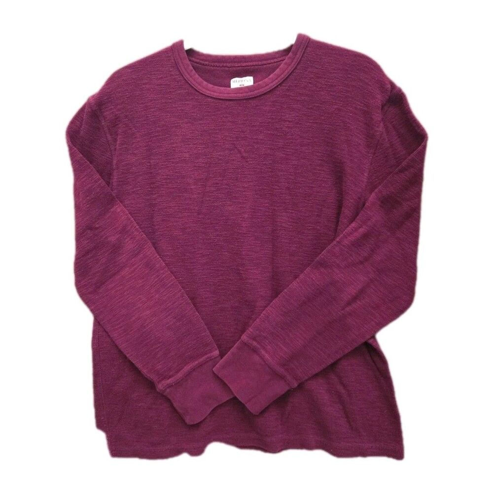 Merona Sweater Crew Neck Men's Size Medium Burgundy Red 100% Cotton